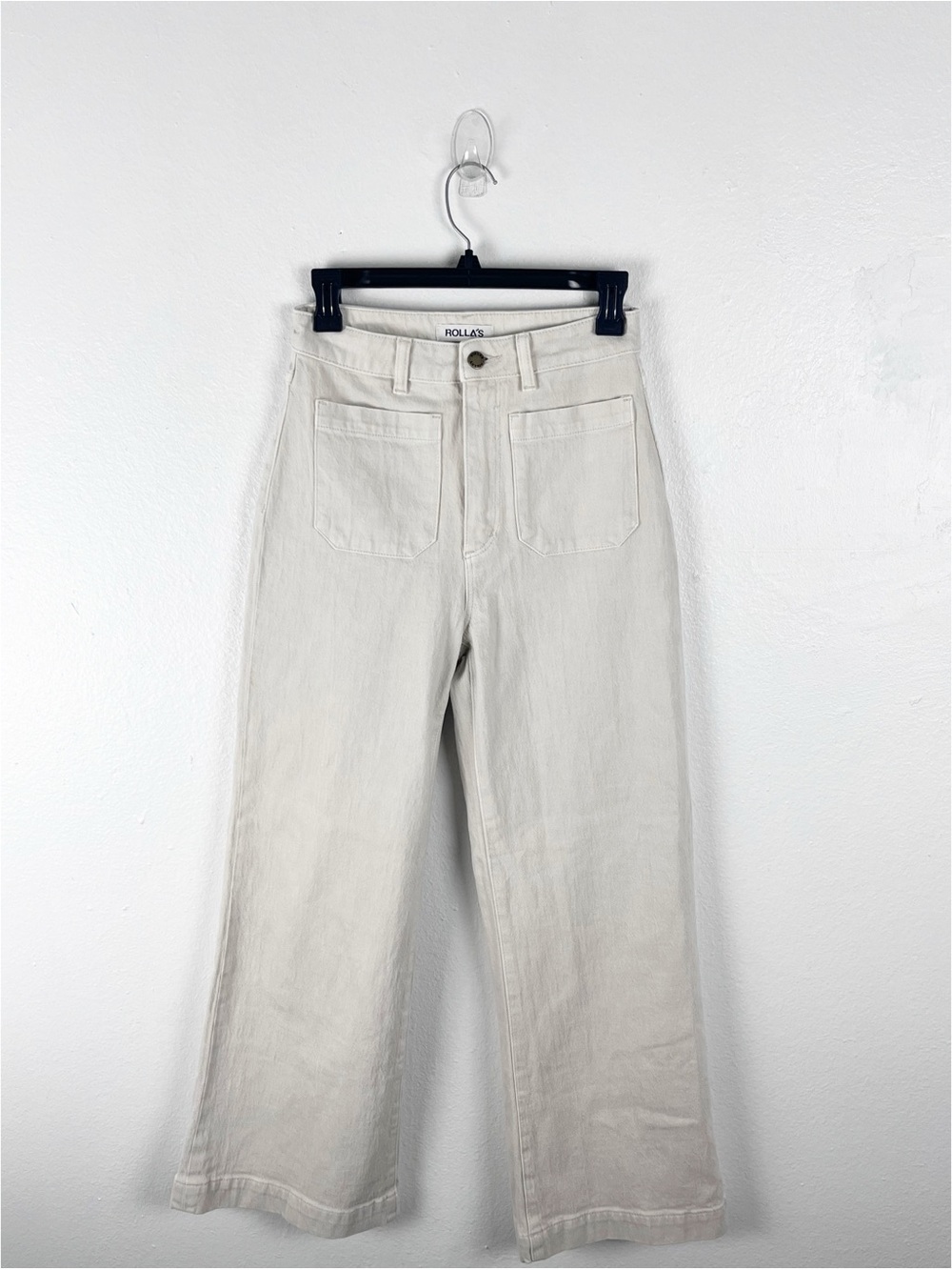 ROLLA’S Cream Sailor High Rise Wide Leg Denim Jeans Size 26 Neutral Preppy Boho